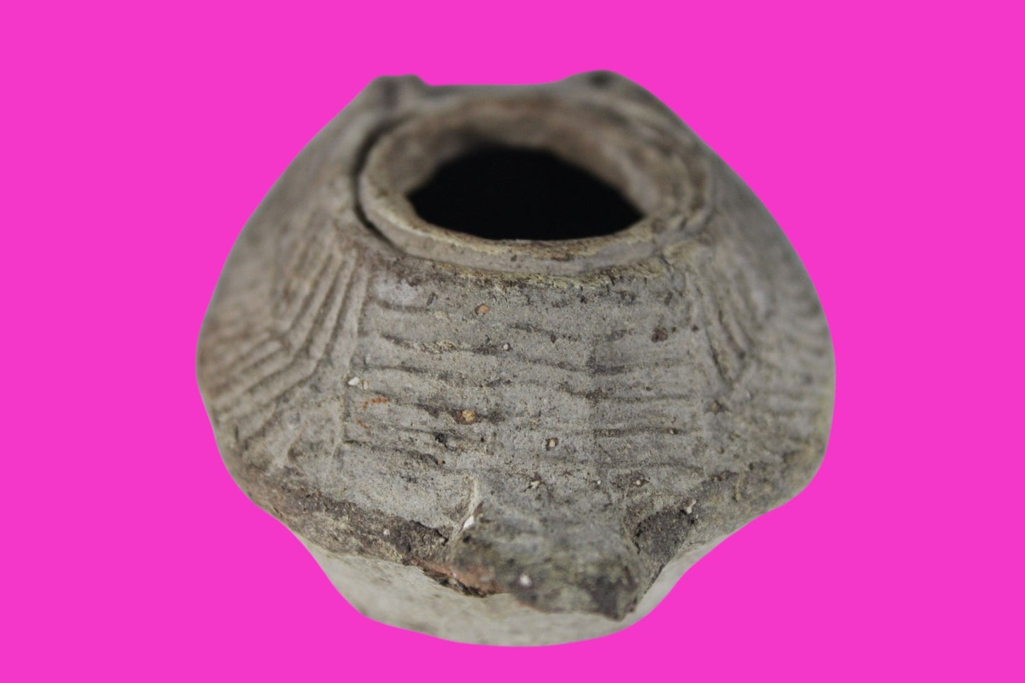 Ancient Holy Land Oil Lamp Artifact 2 Hidden Christian Crosses 300-600 AD COA 97