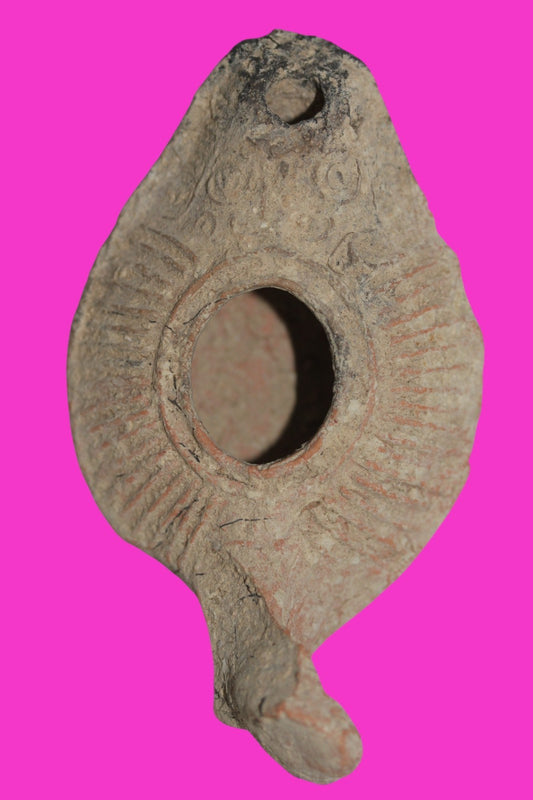 Oil Lamp Holy Land Ancient Artifact Jesus Christ Home Israel 100-400 AD COA J108