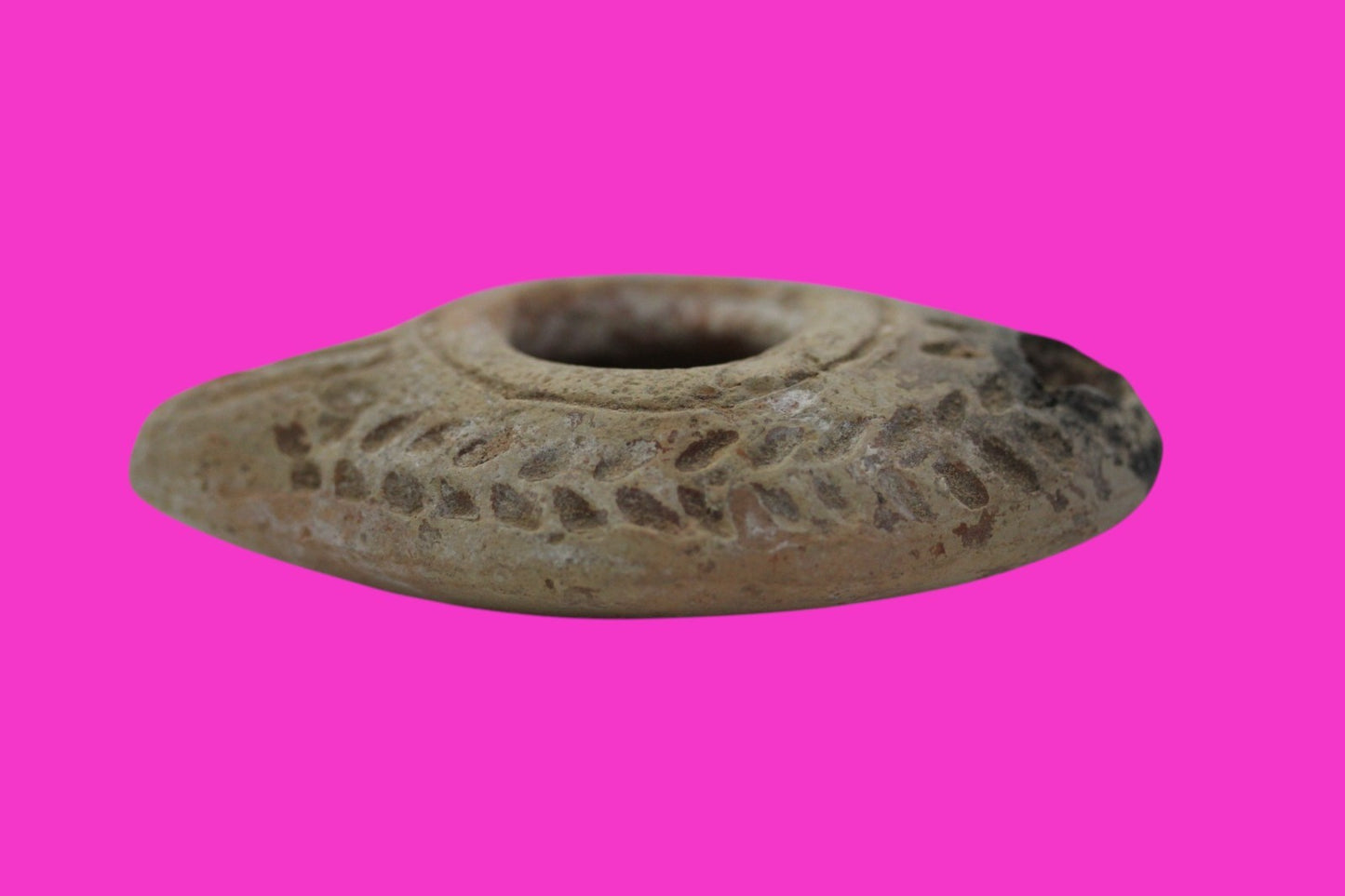 Oil Lamp Holy Land Ancient Artifact Jesus Christ Home Israel 100-400 AD COA J106