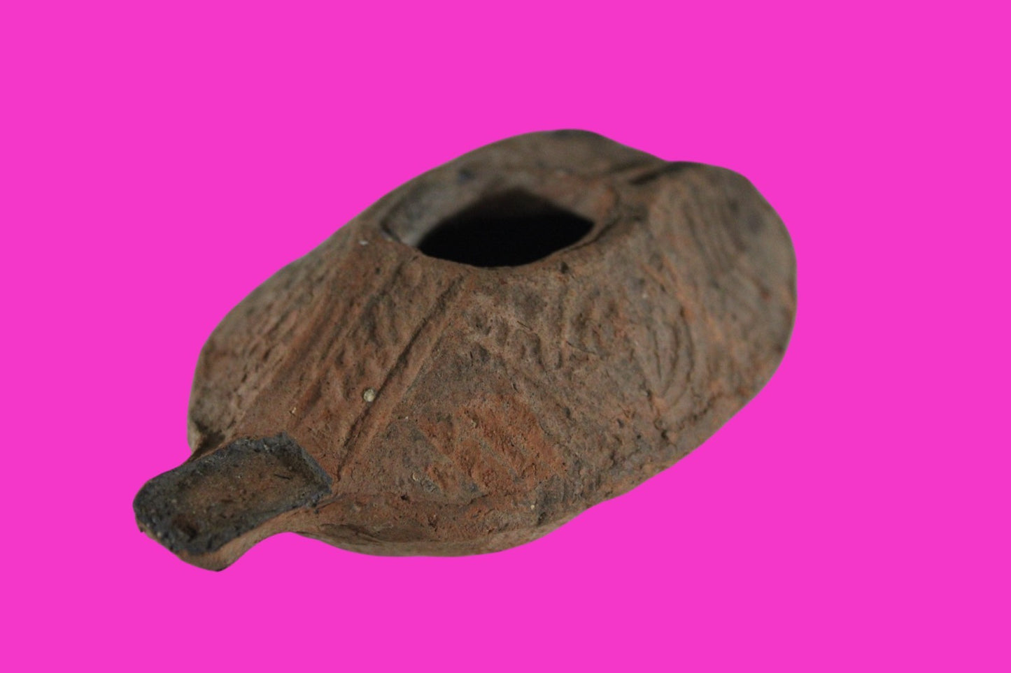 Oil Lamp Holy Land Ancient Artifact Jesus Christ Home Israel 300-600 AD COA 83