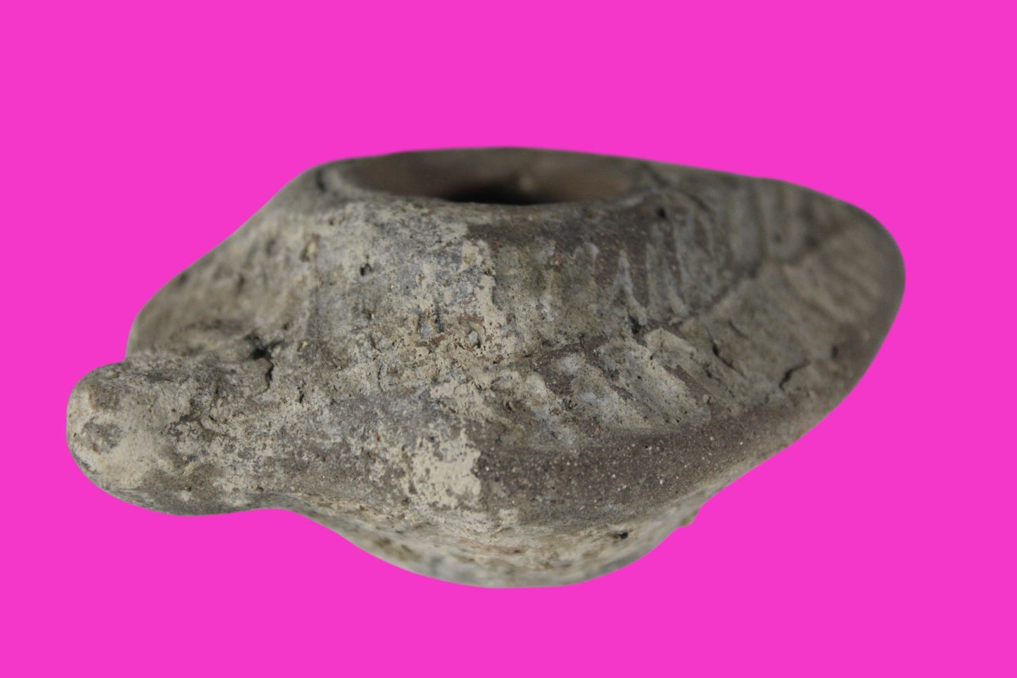 Oil Lamp Holy Land Ancient Artifact Jesus Christ Home Israel 300-600 AD COA 92