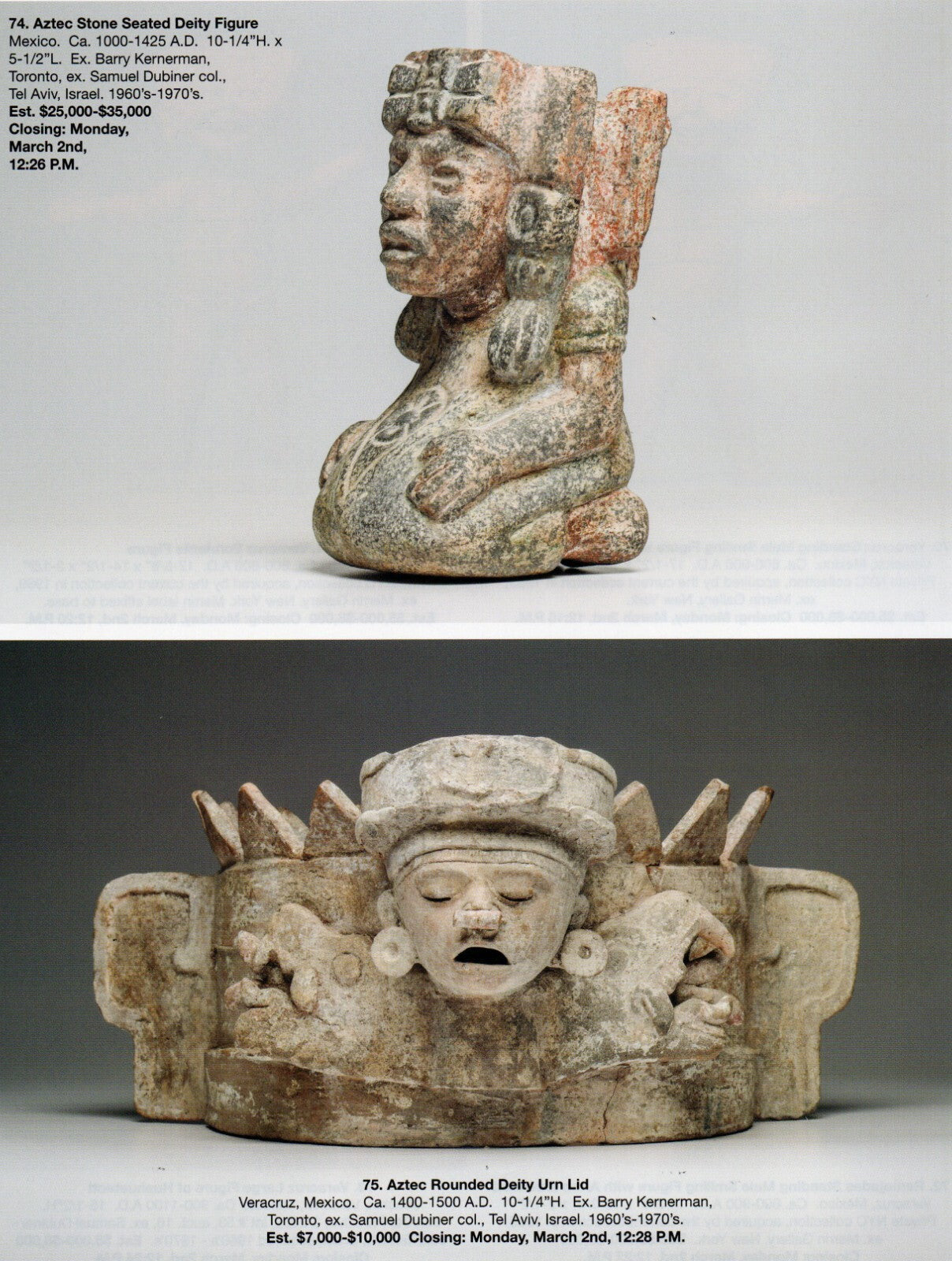 Pre Columbian Artifacts Price & Value Guide Arte Primitivo Auction Catalog #97