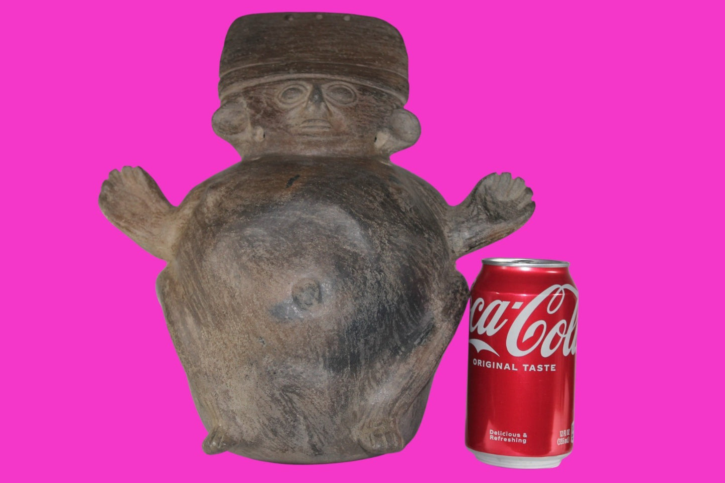 Pre Columbian Artifact Chancay 11 Inch Rotund Figure 1000-1250 AD  Peru COA 264