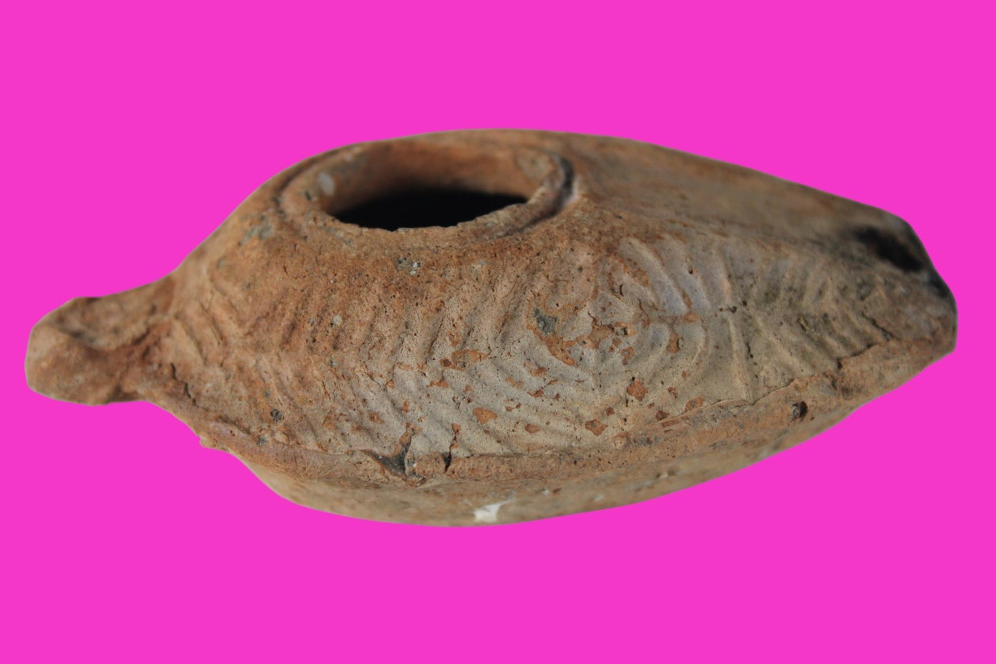Oil Lamp Holy Land Ancient Artifact Jesus Christ Home Israel 300-600 AD COA 114