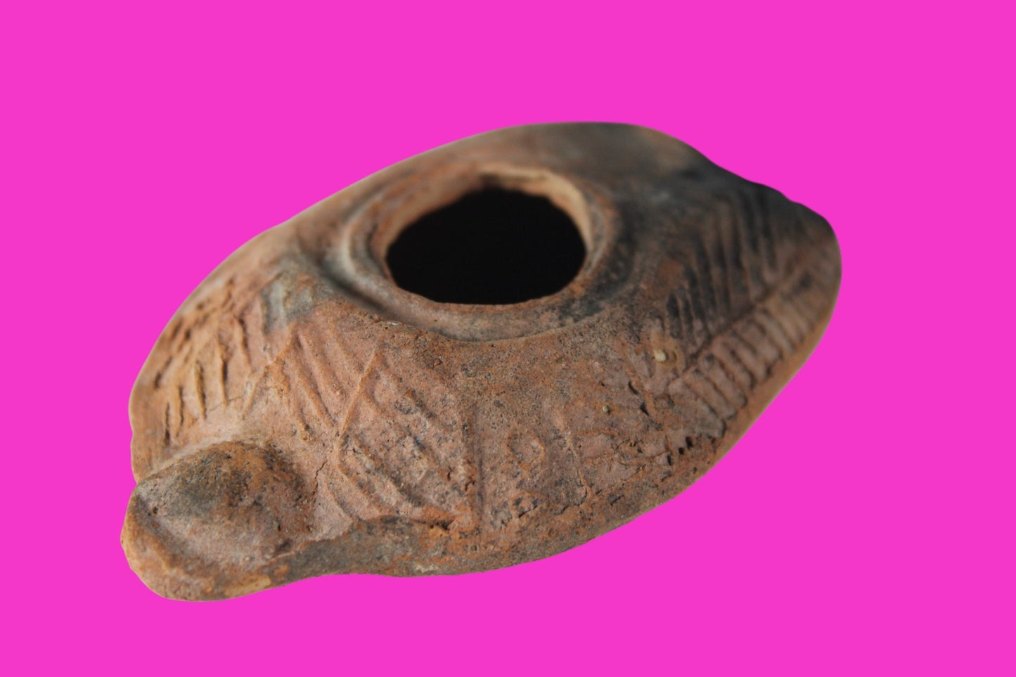 Oil Lamp Holy Land Ancient Artifact Jesus Christ Home Israel 300-600 AD COA 126