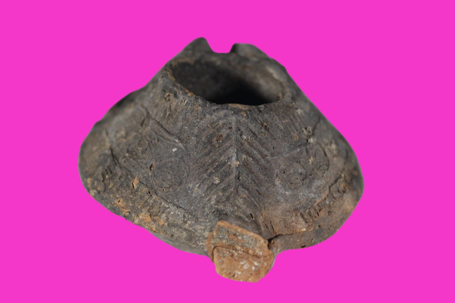 Oil Lamp Holy Land Ancient Artifact Jesus Christ Home Israel 300-600 AD COA 95