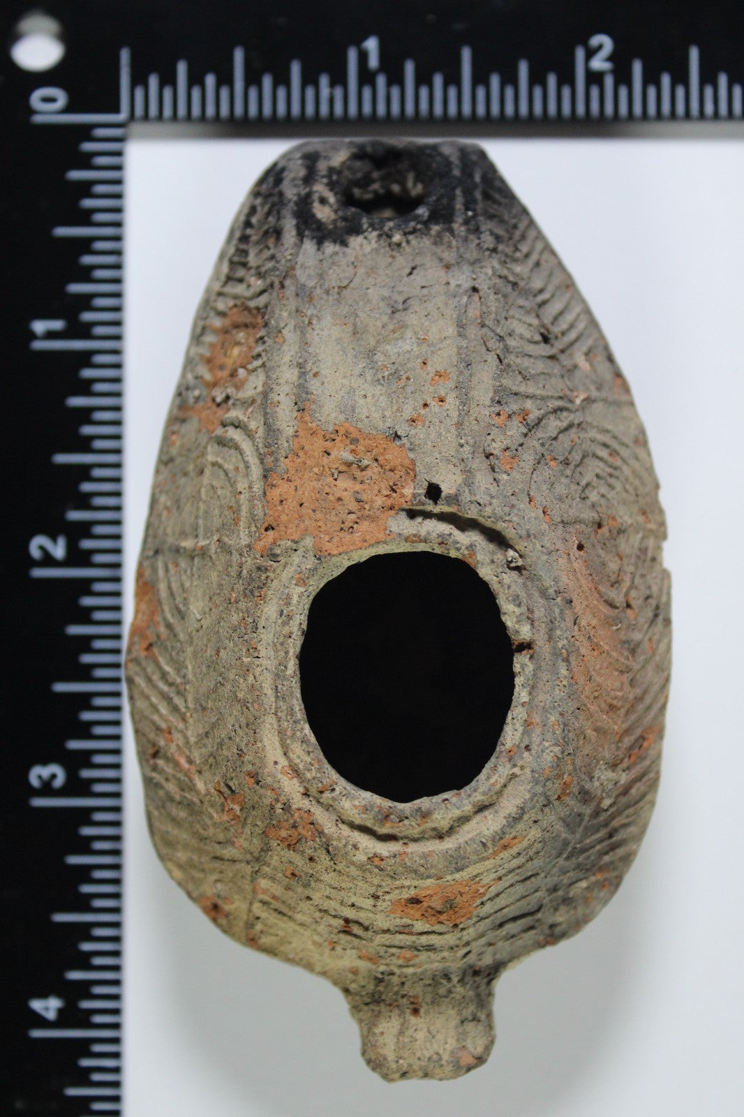 Ancient Holy Land Oil Lamp Artifact 2 Hidden Christian Crosses 300-600AD COA 136