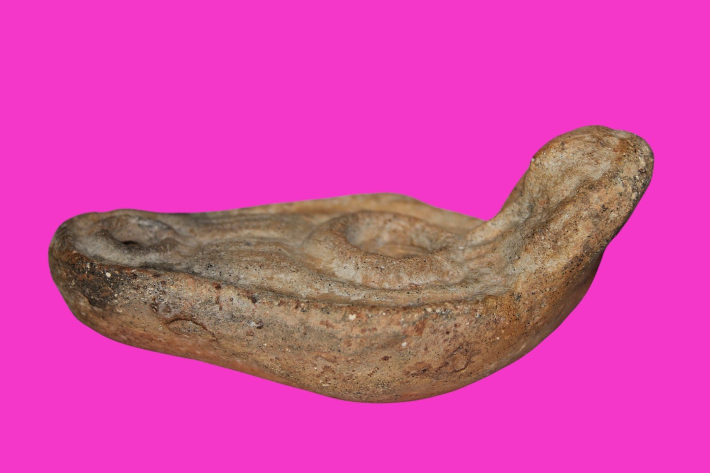 Oil Lamp Holy Land Ancient Artifact Jesus Christ Home Israel 100-400 AD COA J122