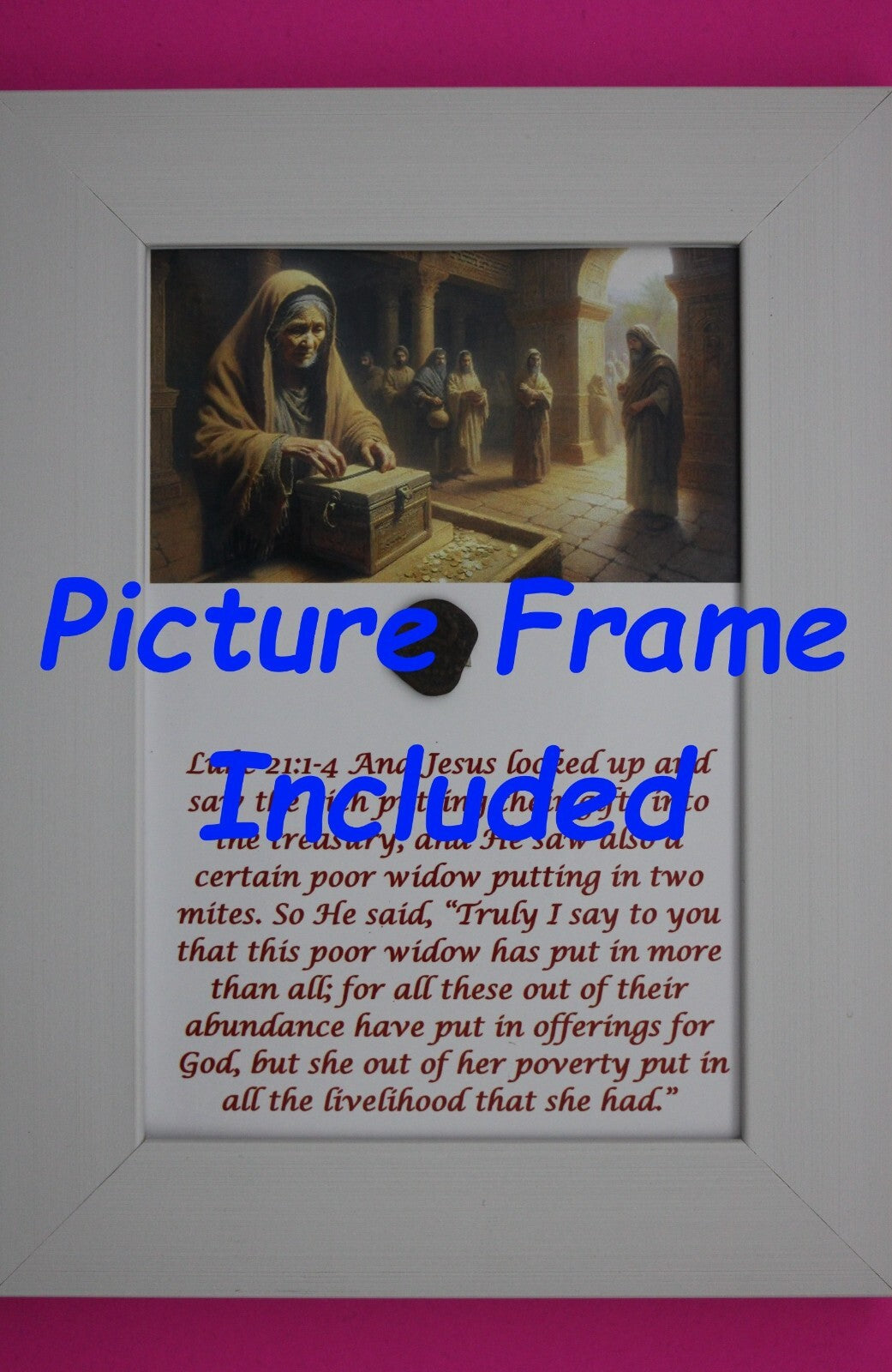 Widows Mite Coin Holy Land Artifact Jesus Christ Lifetime Free Display Frame 005
