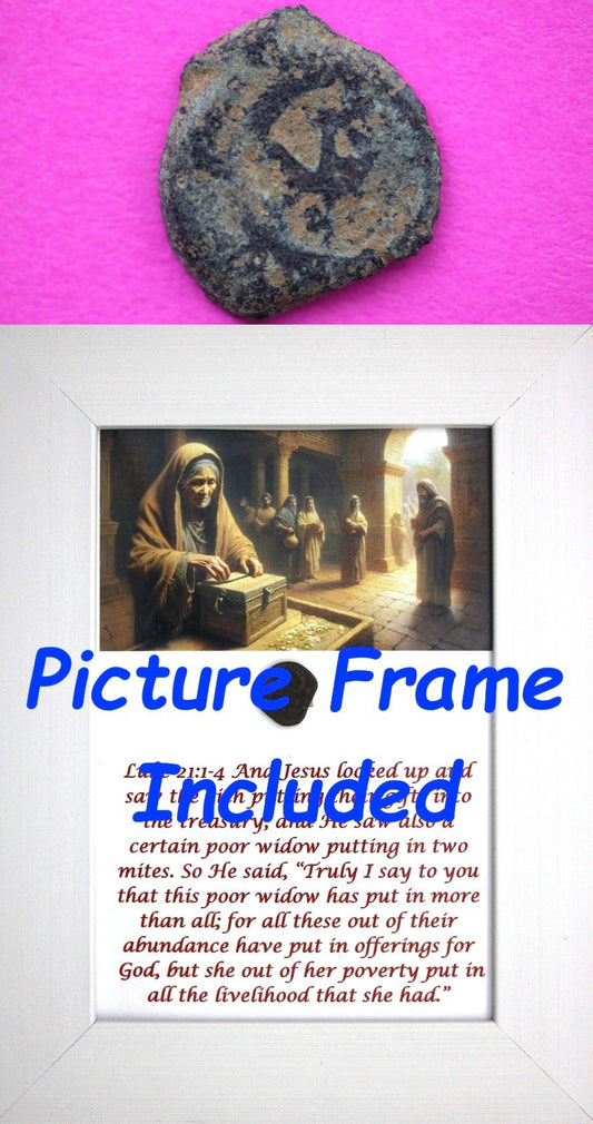 Widows Mite Coin Holy Land Artifact Free Display Frame Jesus Christ Lifetime 47