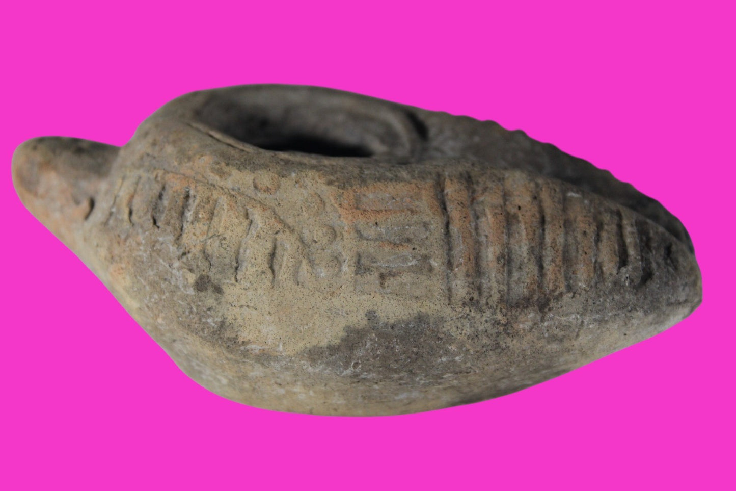 Oil Lamp Holy Land Ancient Artifact Jesus Christ Home Israel 300-600 AD COA 99