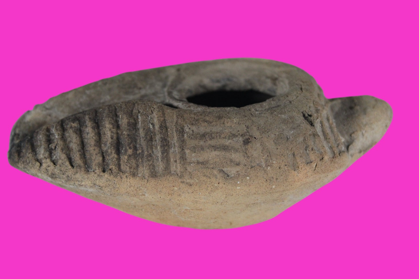 Oil Lamp Holy Land Ancient Artifact Jesus Christ Home Israel 300-600 AD COA 99