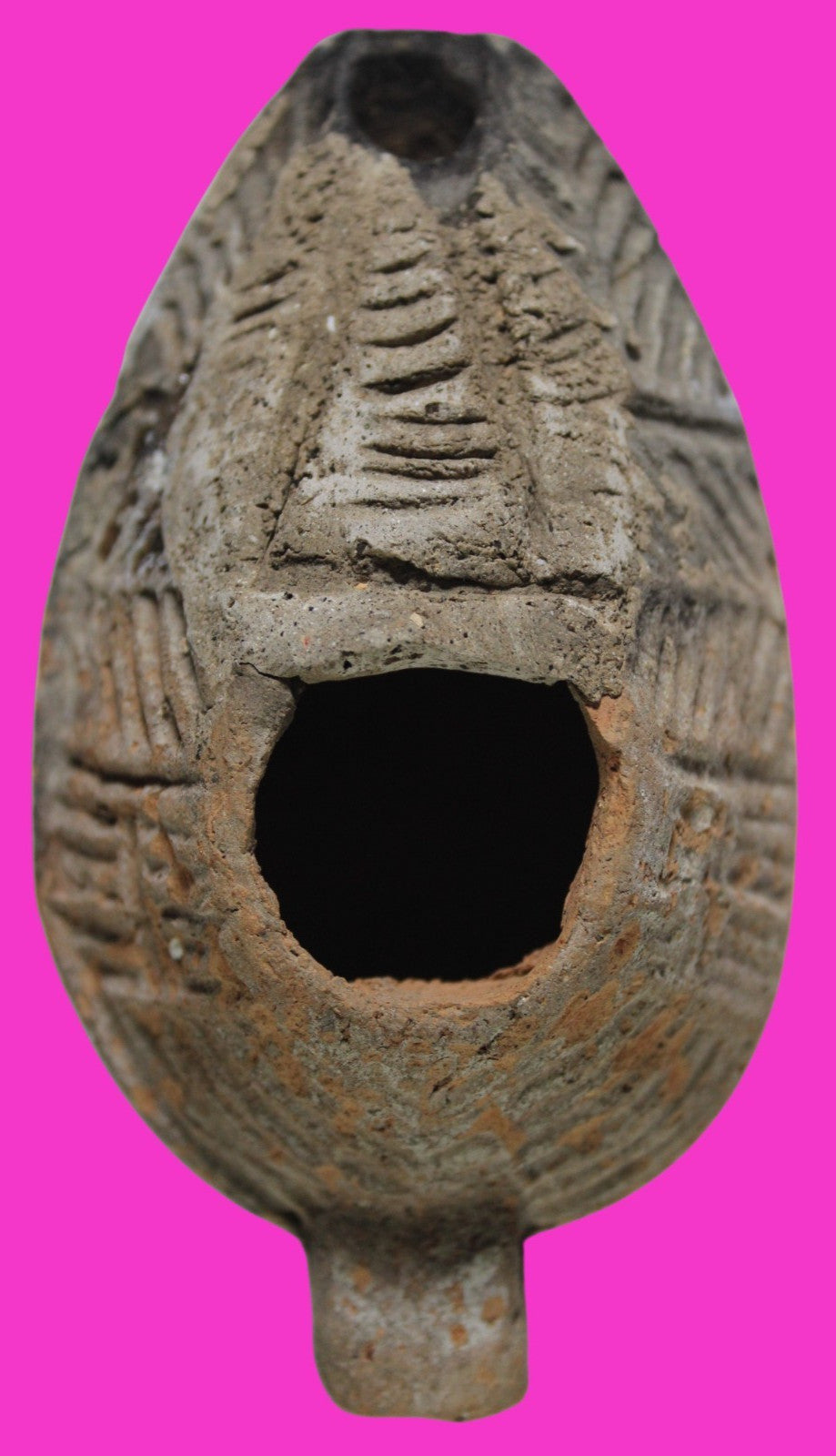 Oil Lamp Holy Land Ancient Artifact Jesus Christ Home Israel 300-600 AD COA 124