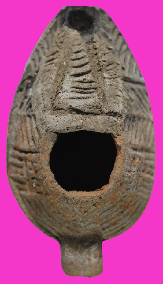 Oil Lamp Holy Land Ancient Artifact Jesus Christ Home Israel 300-600 AD COA 124