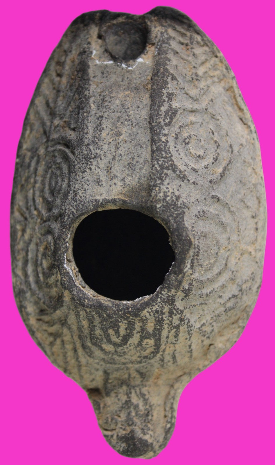 Oil Lamp Holy Land Ancient Artifact Jesus Christ Home Israel 300-600 AD COA 116