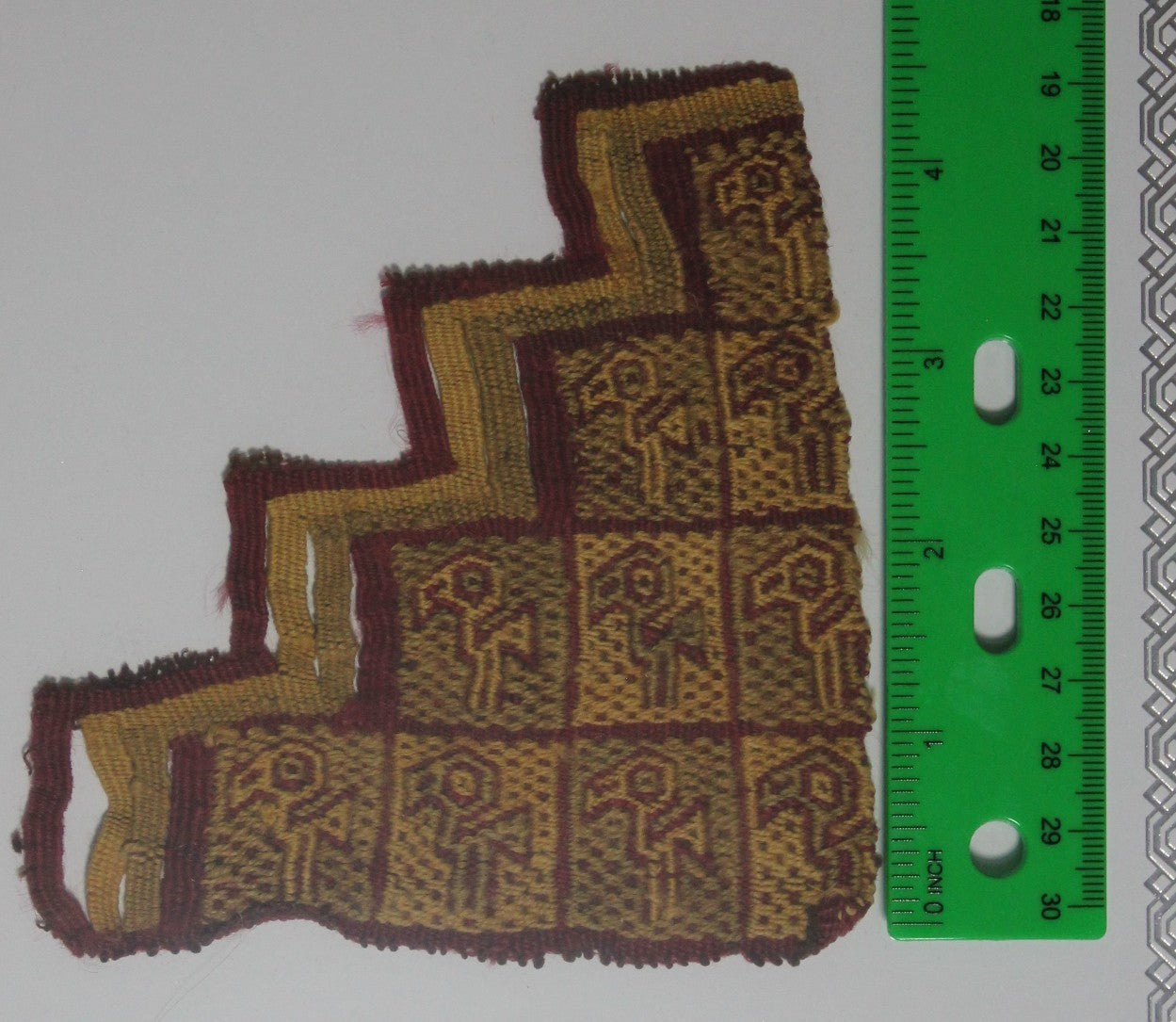 Pre Columbian Artifact Authentic Frameable Textile Border Chancay Peru COA 25