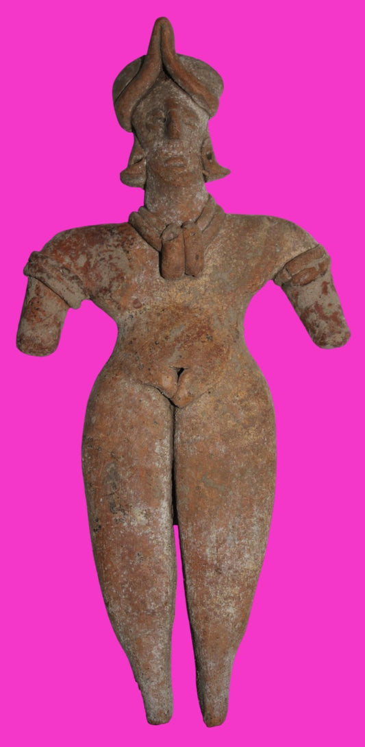 Pre Columbian Artifact 7 Inch Female Tomb Figure Colima Mexico 100 BC COA 241