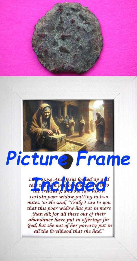 Widows Mite Coin Holy Land Artifact Free Display Frame Jesus Christ Lifetime 170