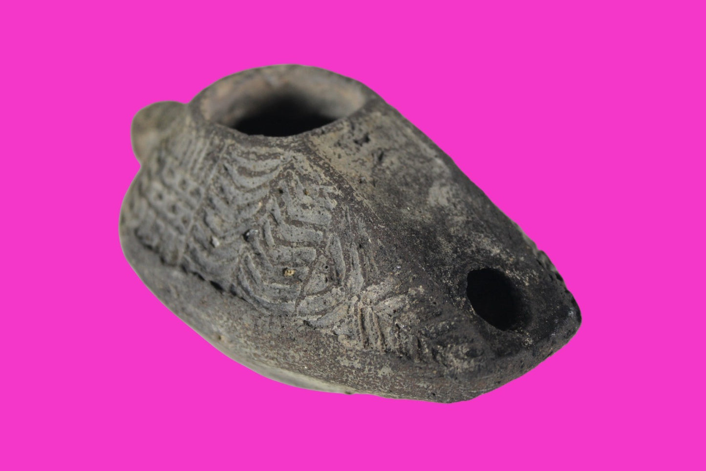 Oil Lamp Holy Land Ancient Artifact Jesus Christ Home Israel 300-600 AD COA 103
