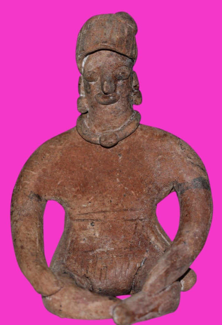 Pre Columbian Artifact Authentic Seated Tomb Figure Colima Mexico 250 AD COA 211