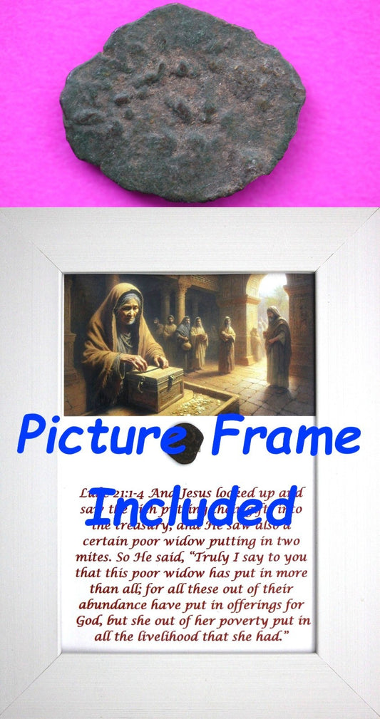 Widows Mite Coin Holy Land Artifact Free Display Frame Jesus Christ Lifetime 149