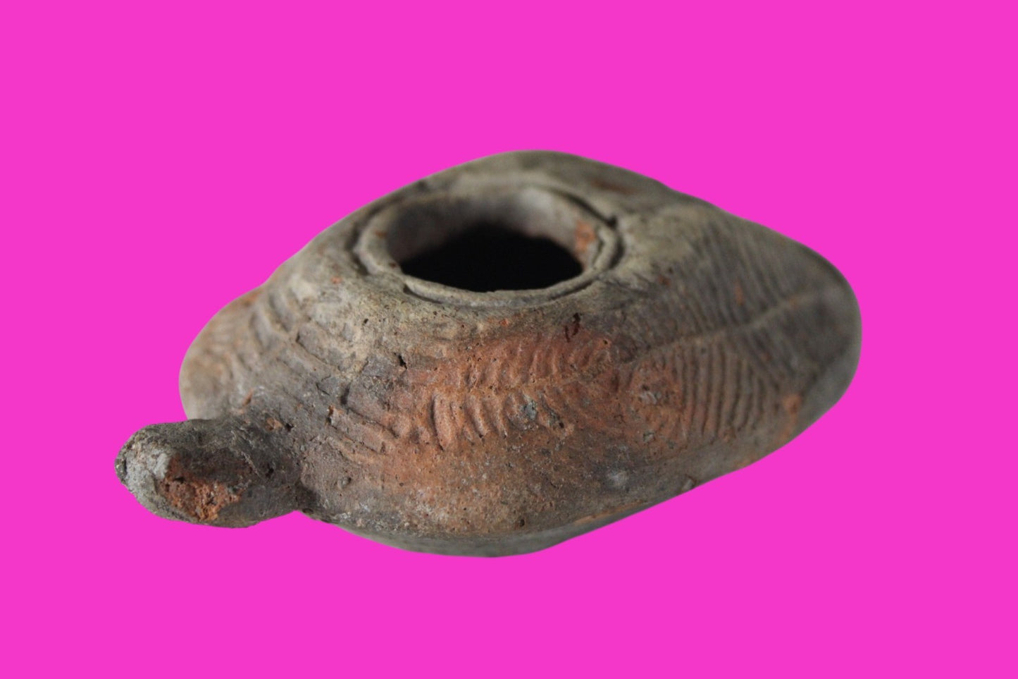 Oil Lamp Holy Land Ancient Artifact Jesus Christ Home Israel 300-600 AD COA 72