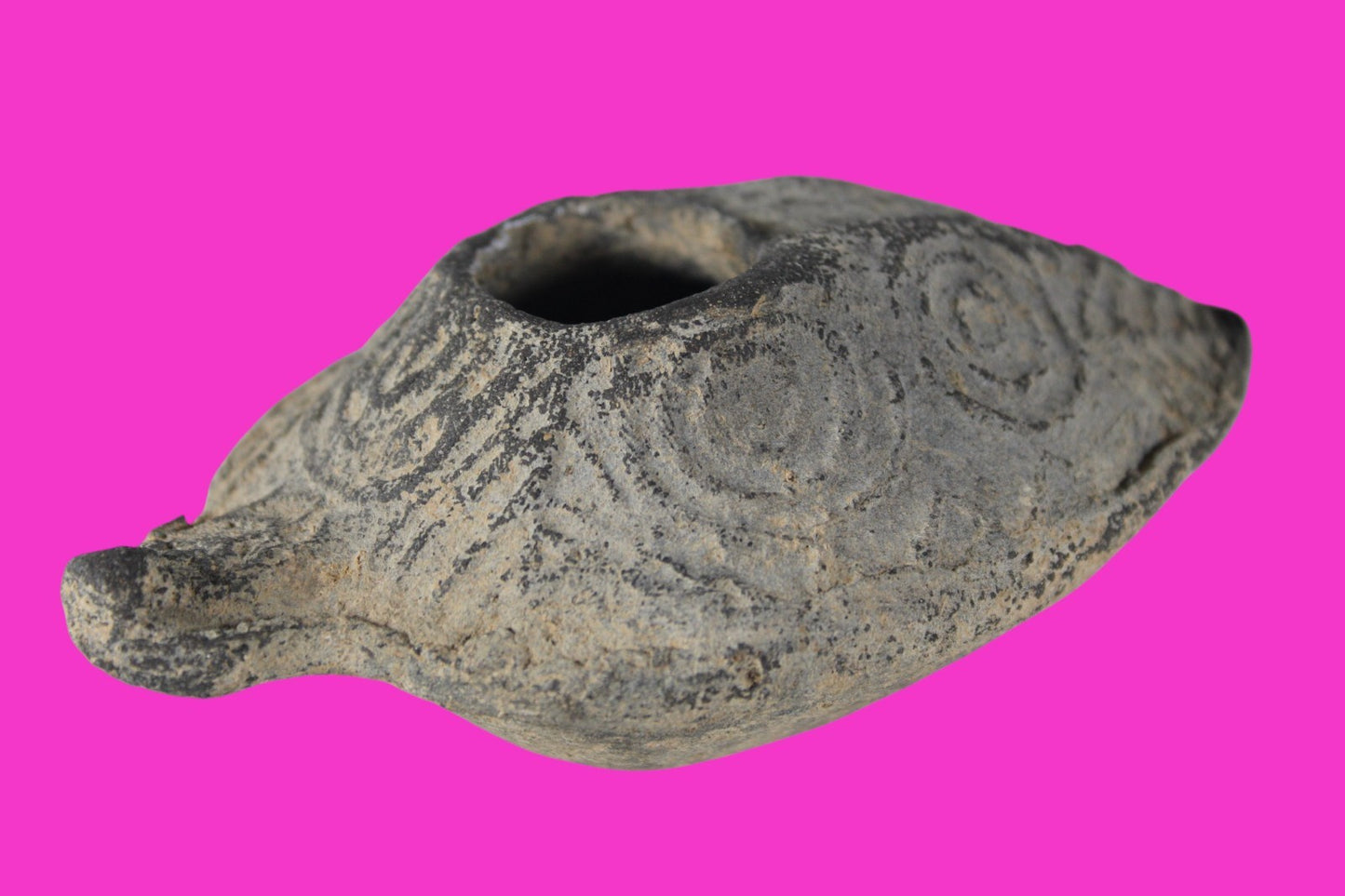 Oil Lamp Holy Land Ancient Artifact Jesus Christ Home Israel 300-600 AD COA 116