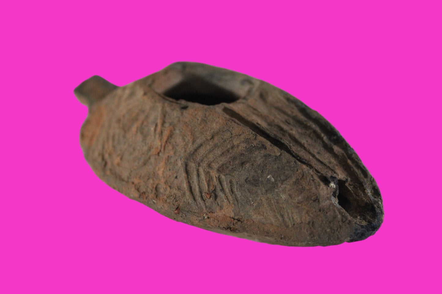 Oil Lamp Holy Land Ancient Artifact Jesus Christ Home Israel 300-600 AD COA 83