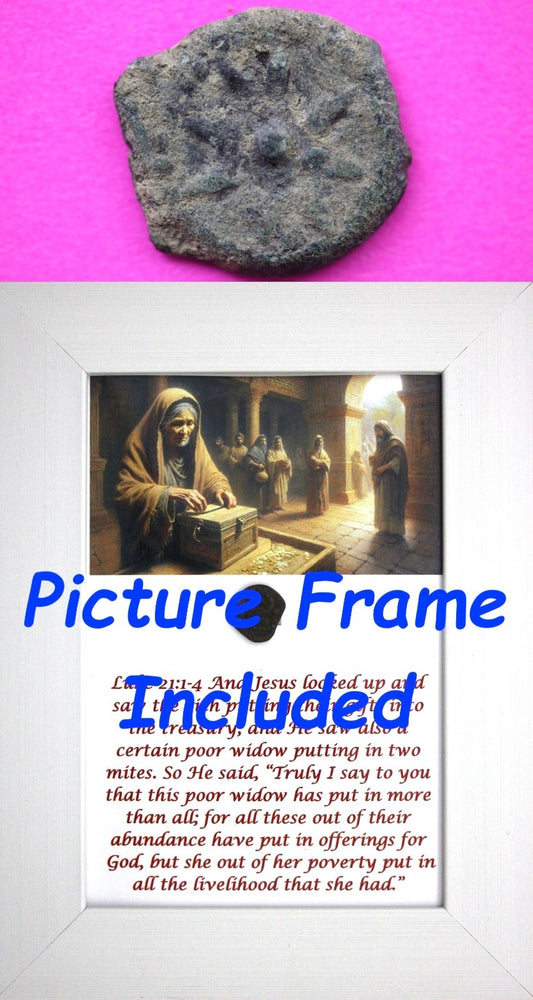 Widows Mite Coin Holy Land Artifact Free Display Frame Jesus Christ Lifetime 153