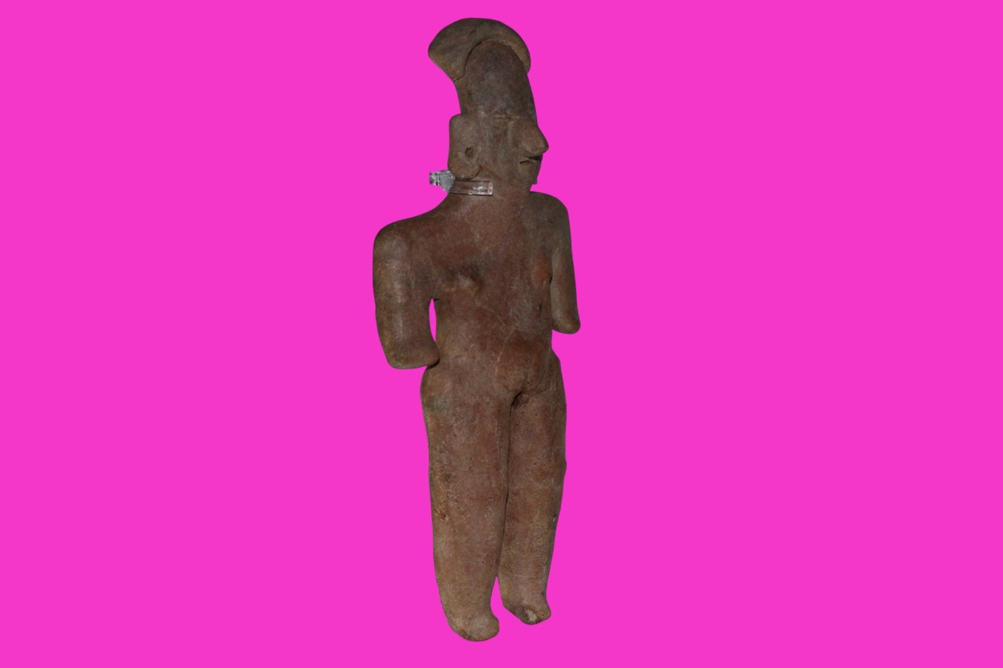Pre Columbian Artifact Giant 10in Female Tomb Figure Colima Mexico 100BC COA 272