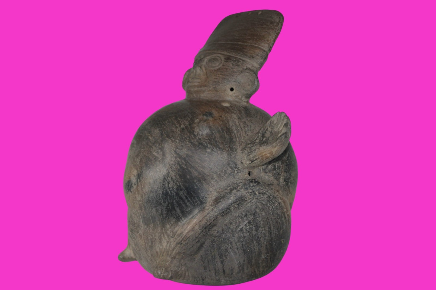 Pre Columbian Artifact Chancay 11 Inch Rotund Figure 1000-1250 AD  Peru COA 264