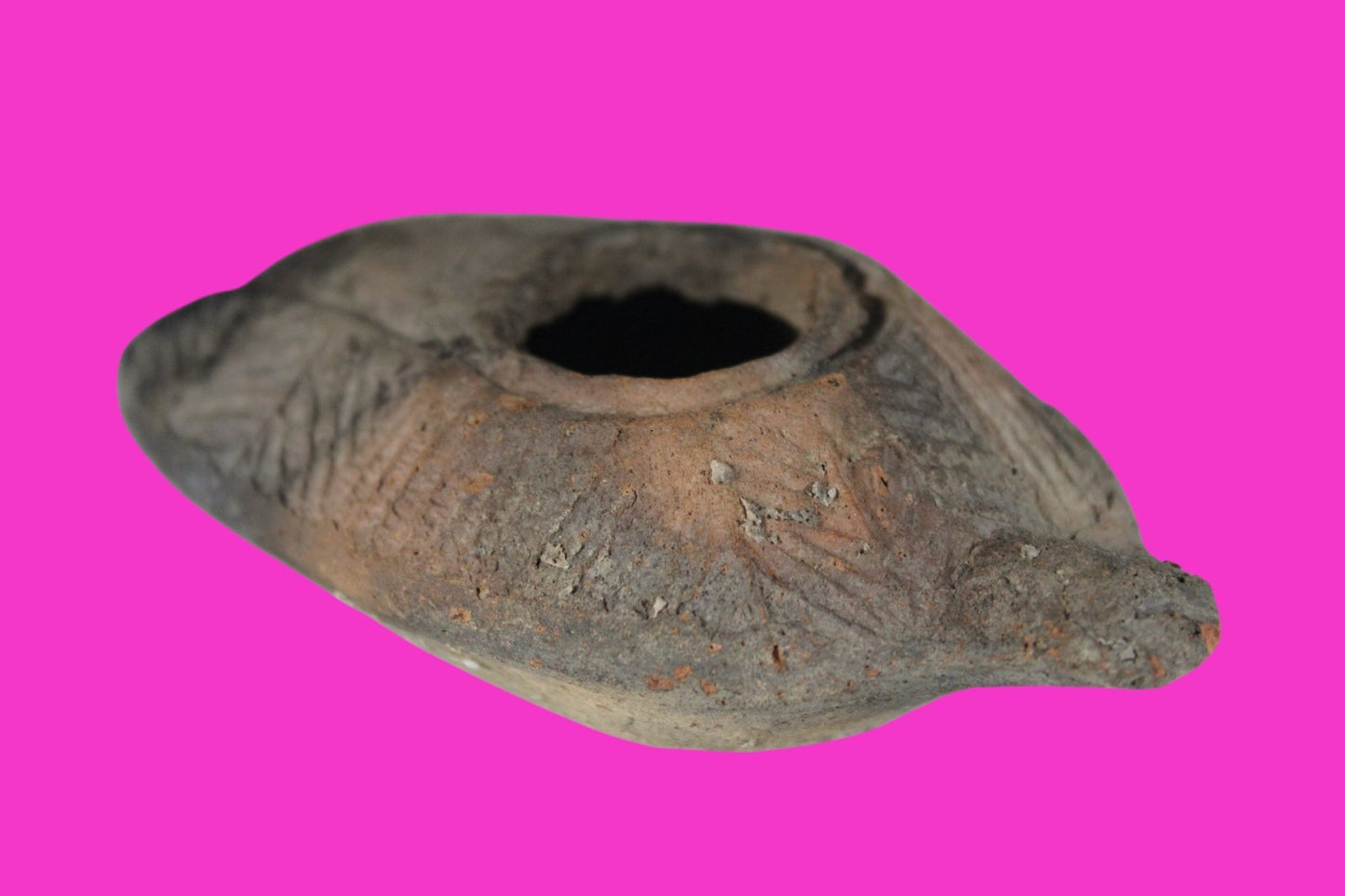 Oil Lamp Holy Land Ancient Artifact Jesus Christ Home Israel 300-600 AD COA 91