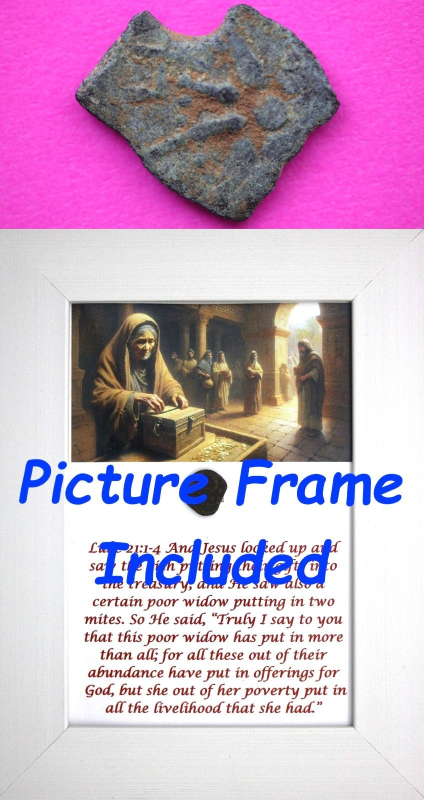 Widows Mite Coin Holy Land Artifact Free Display Frame Jesus Christ Lifetime 167