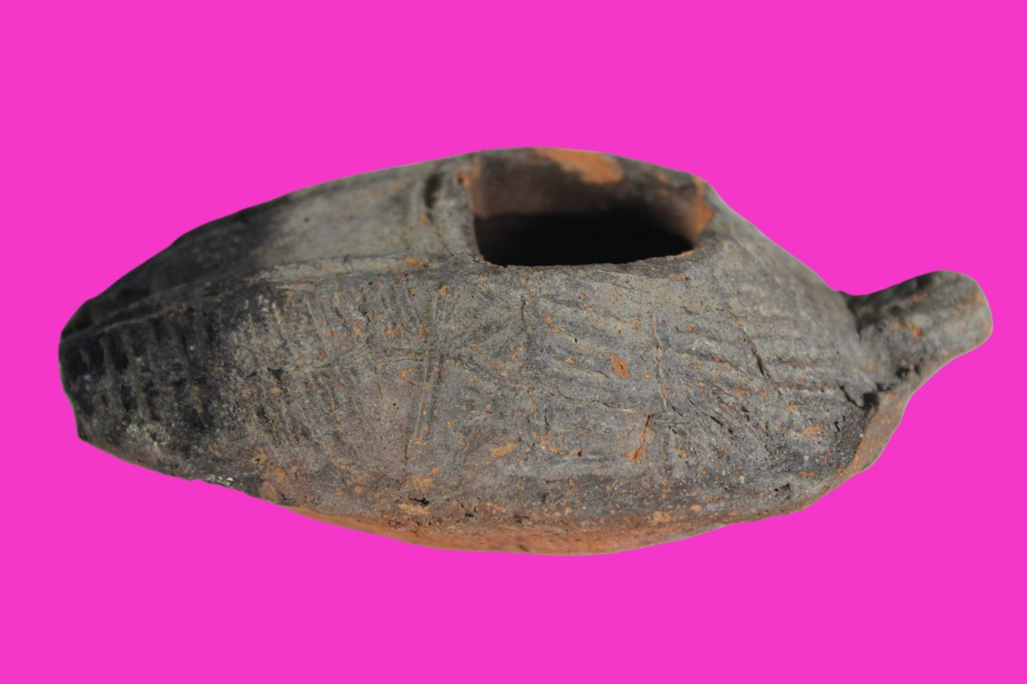 Oil Lamp Holy Land Ancient Artifact Jesus Christ Home Israel 300-600 AD COA 109