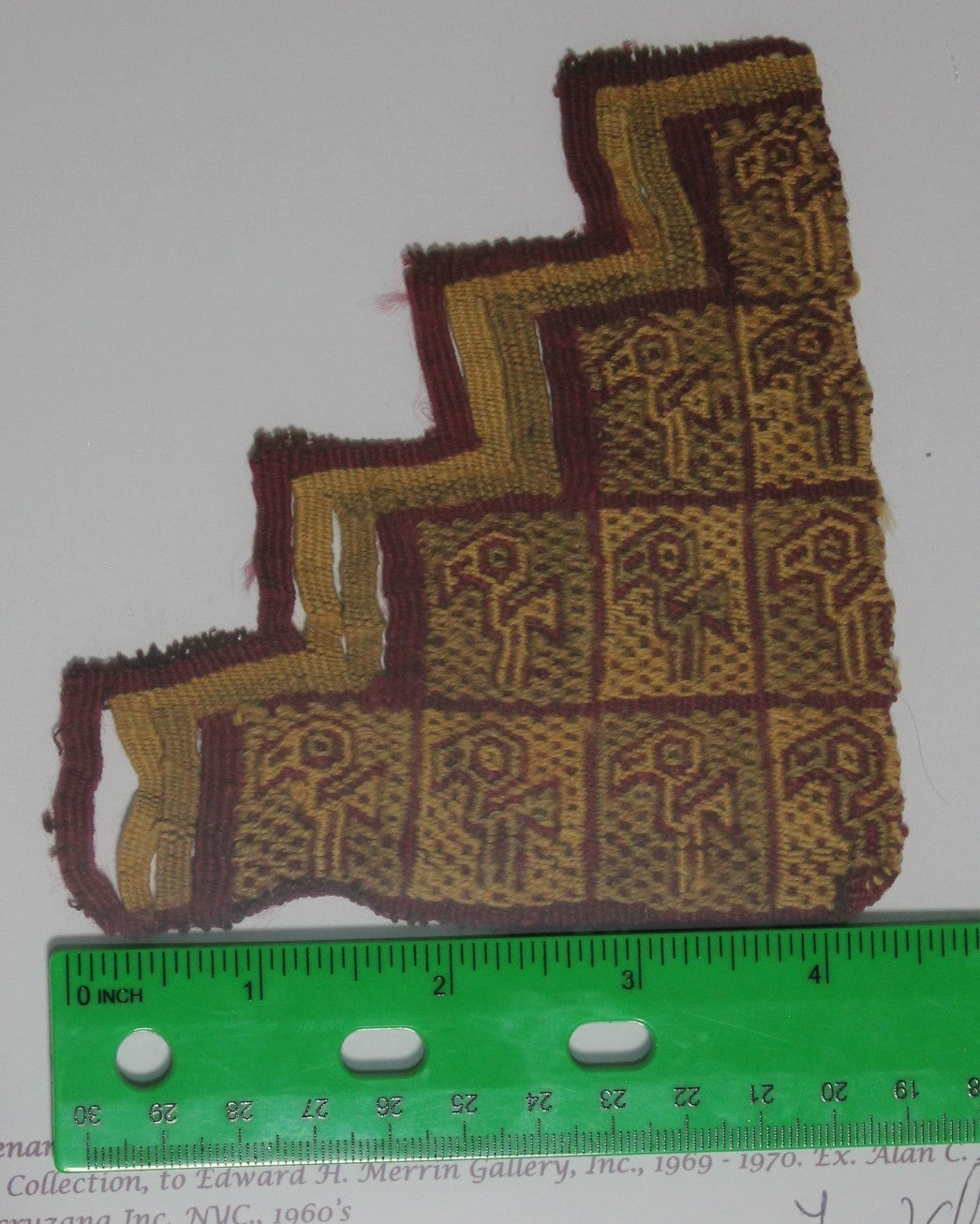 Pre Columbian Artifact Authentic Frameable Textile Border Chancay Peru COA 25