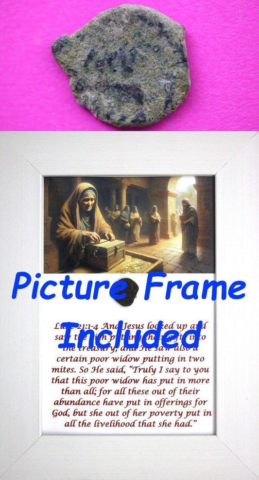 Widows Mite Coin Holy Land Artifact Free Display Frame Jesus Christ Lifetime 213