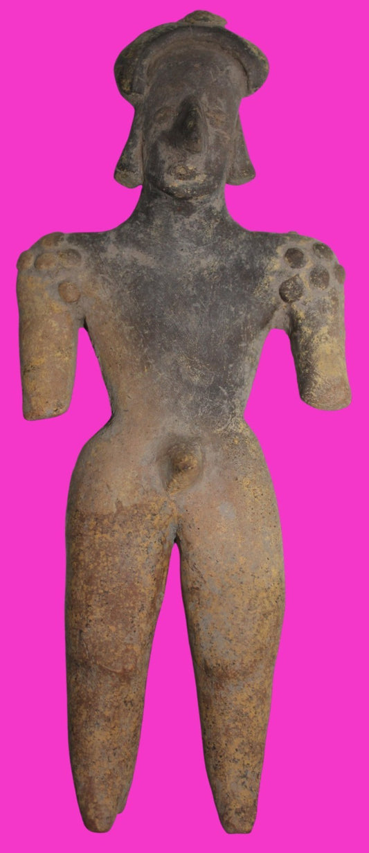 Pre Columbian Artifact 7 Inch Shaman Tomb Figure Colima Mexico 100 BC COA 238