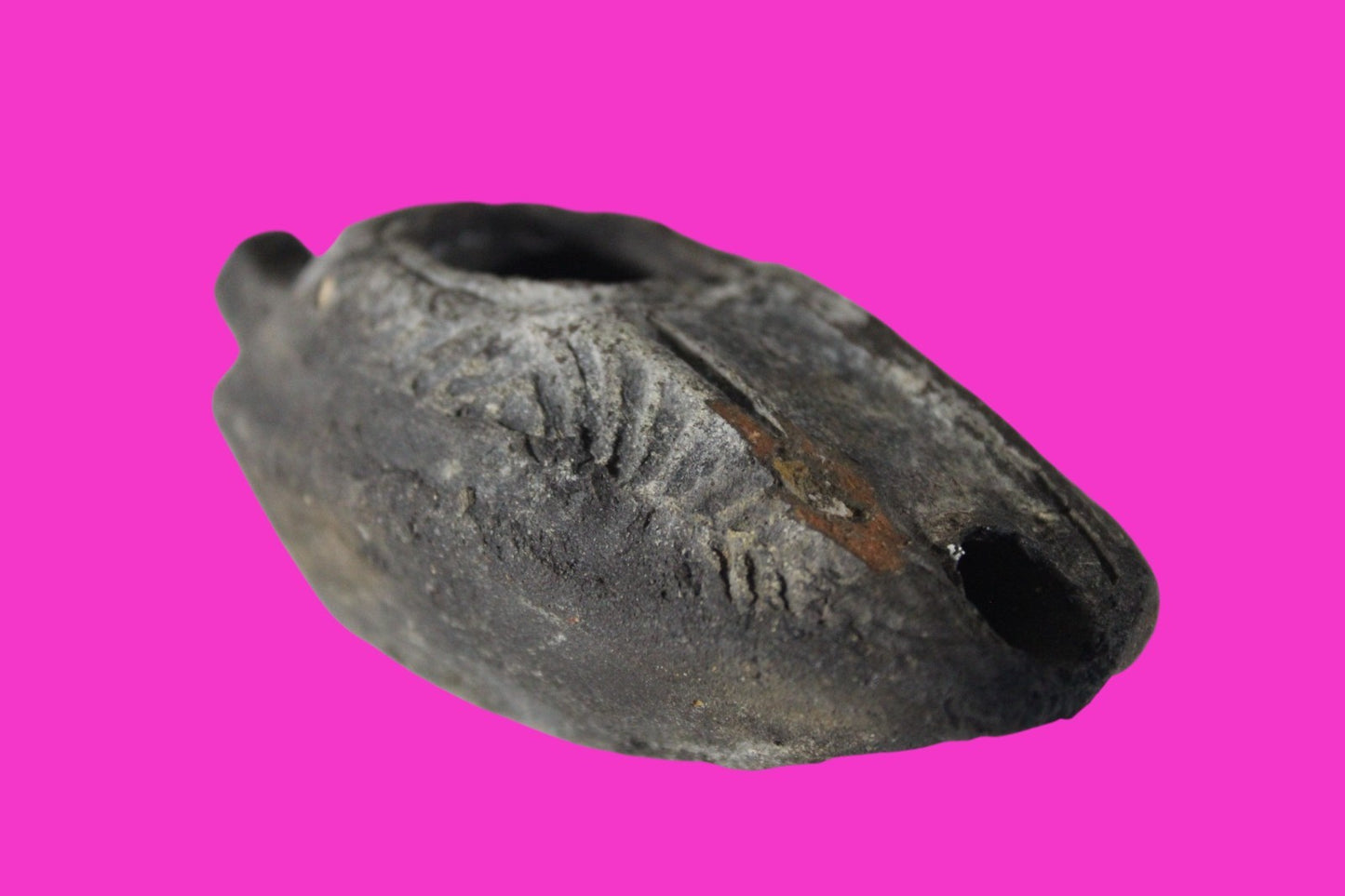 Oil Lamp Holy Land Ancient Artifact Jesus Christ Home Israel 300-600 AD COA 73