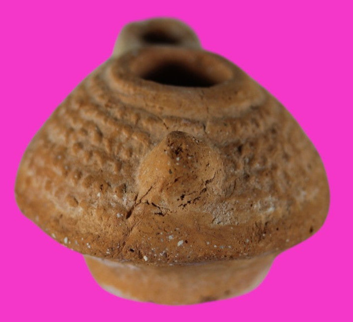 Ancient Holy Land Oil Lamp Artifact Jesus Christ Homeland 100 - 400 AD COA L01