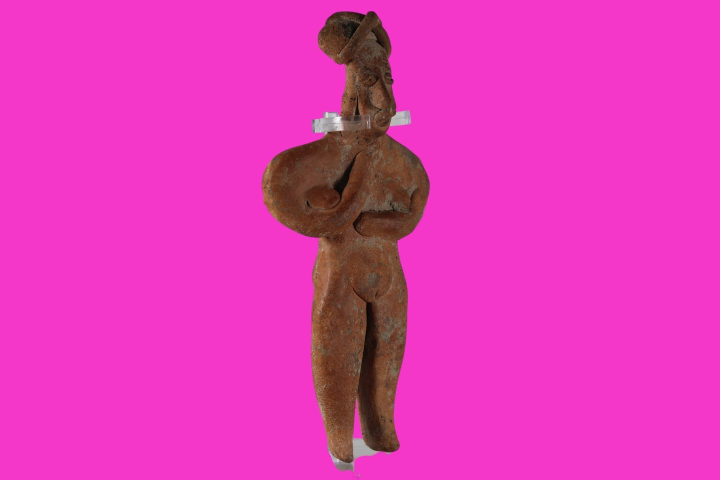 Pre Columbian Artifact 7 Inch Tall Shaft Tomb Figure Colima Mexico 100BC COA 282