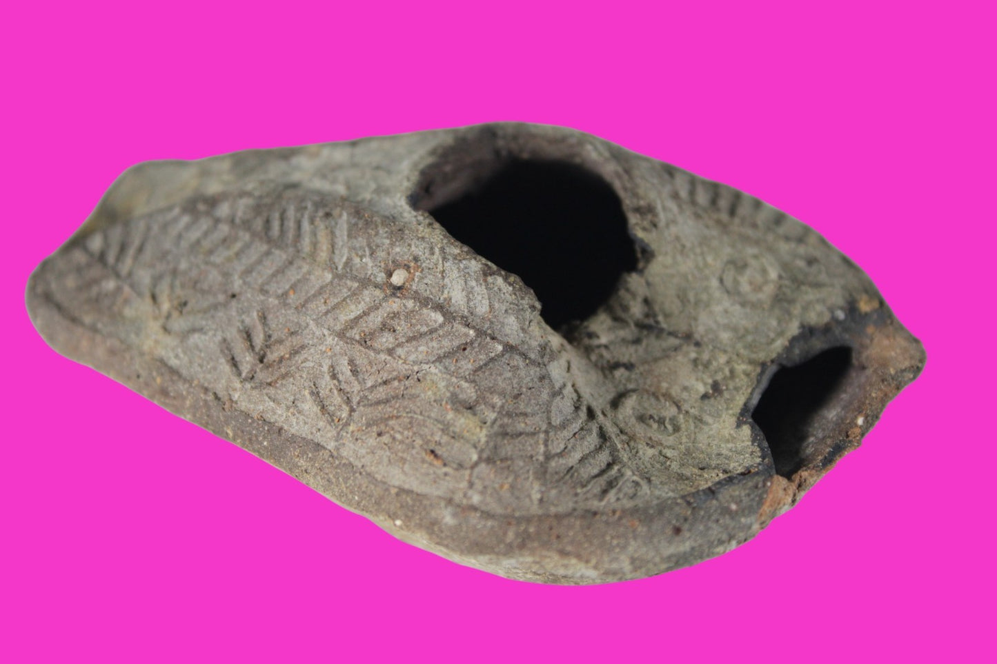 Ancient Holy Land Oil Lamp Artifact Rare Kiln Error Israel 300-600 AD COA 129