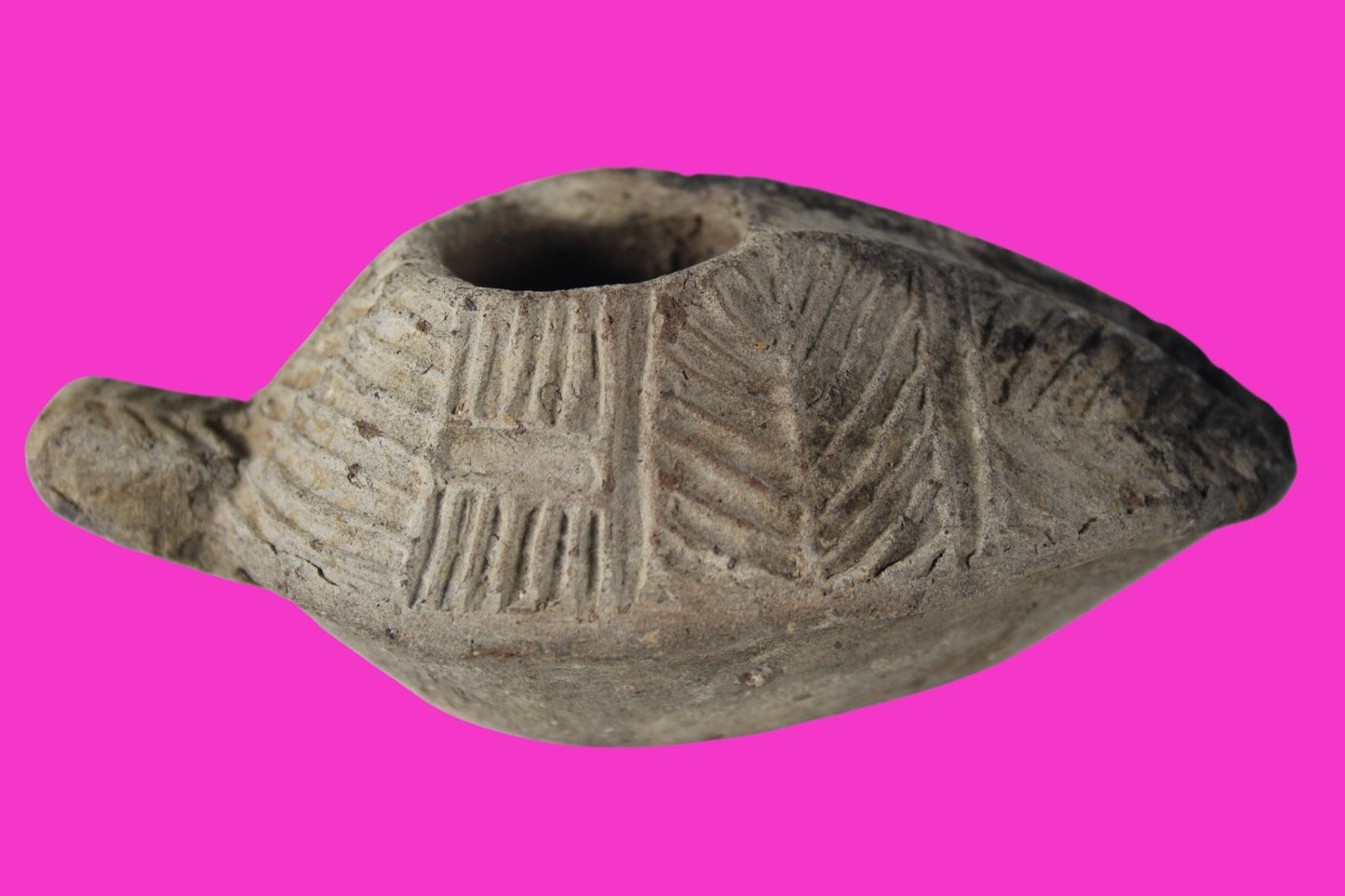 Oil Lamp Holy Land Ancient Artifact Jesus Christ Home Israel 300-600 AD COA 117
