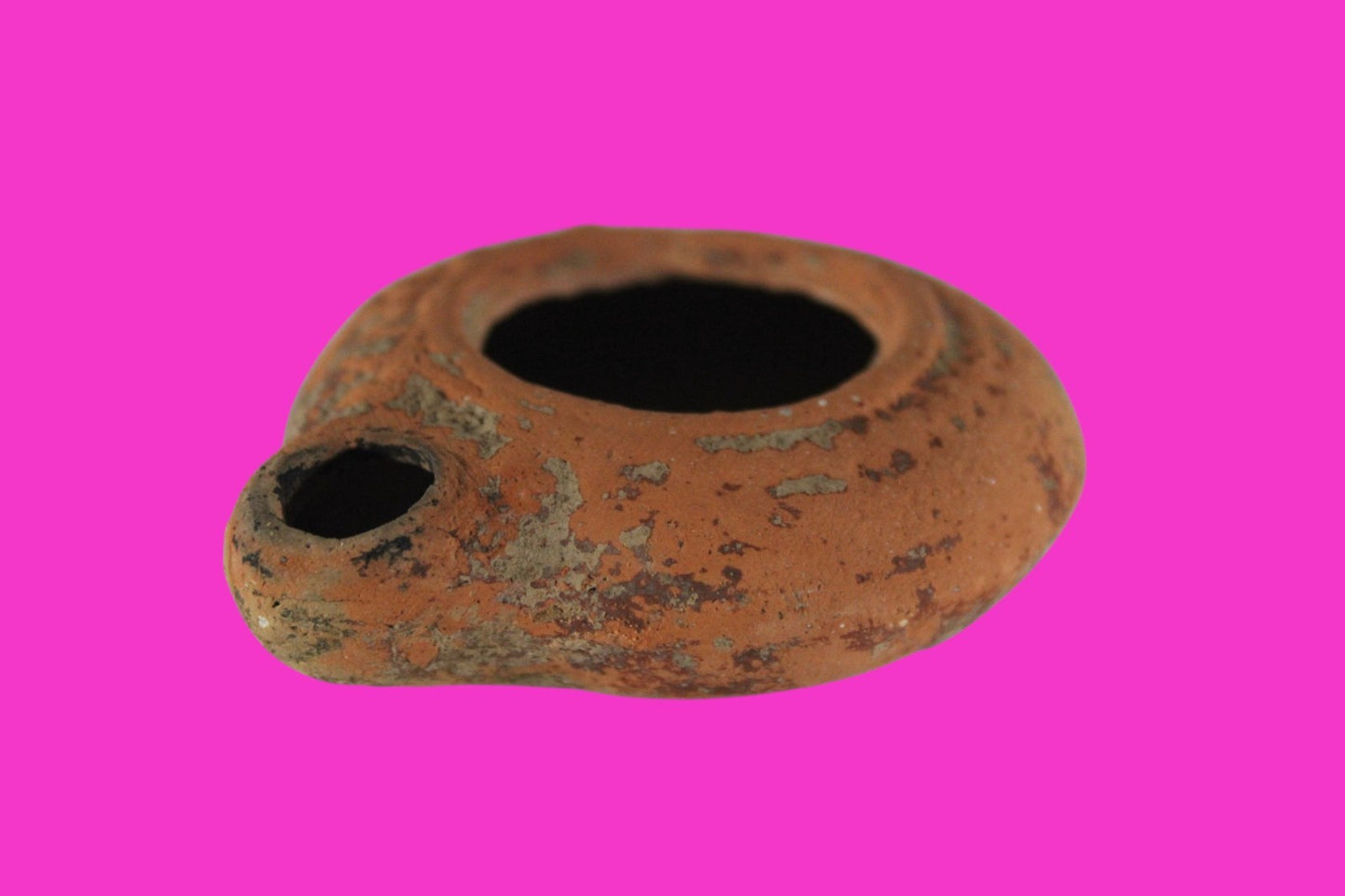 Ancient Holy Land Oil Lamp Artifact Land of Jesus Christ 100 BC-200 AD COA J148