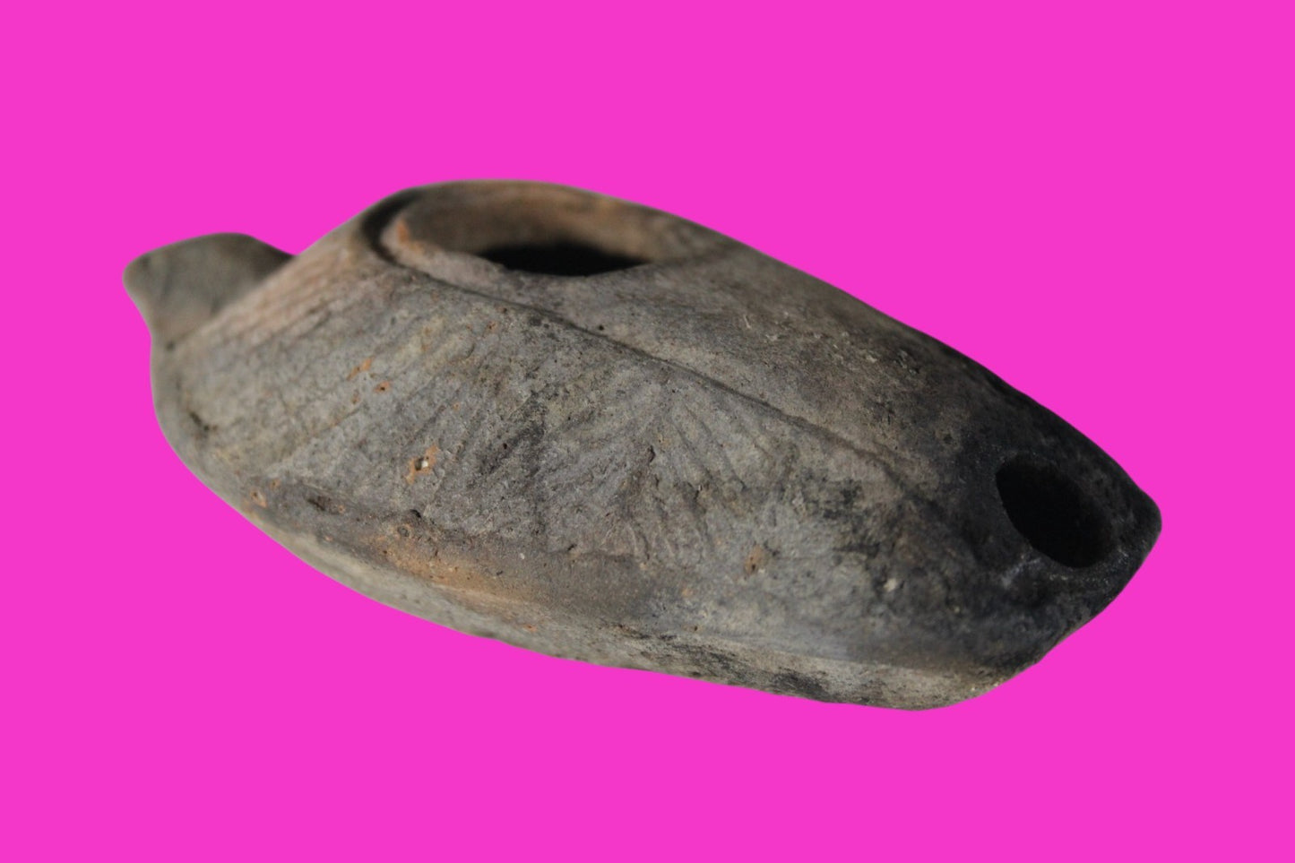 Oil Lamp Holy Land Ancient Artifact Jesus Christ Home Israel 300-600 AD COA 91