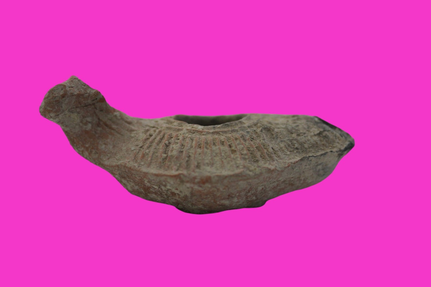 Oil Lamp Holy Land Ancient Artifact Jesus Christ Home Israel 100-400 AD COA J108