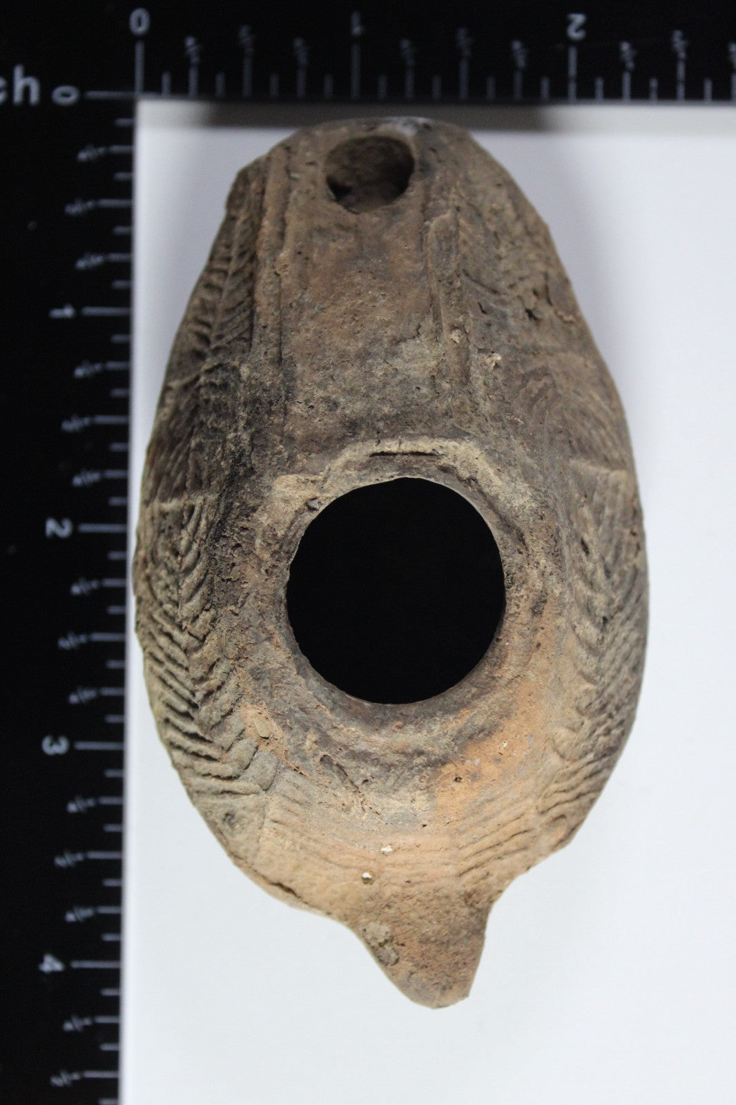 Ancient Holy Land Oil Lamp Artifact 2 Hidden Christian Crosses 300-600AD COA 100