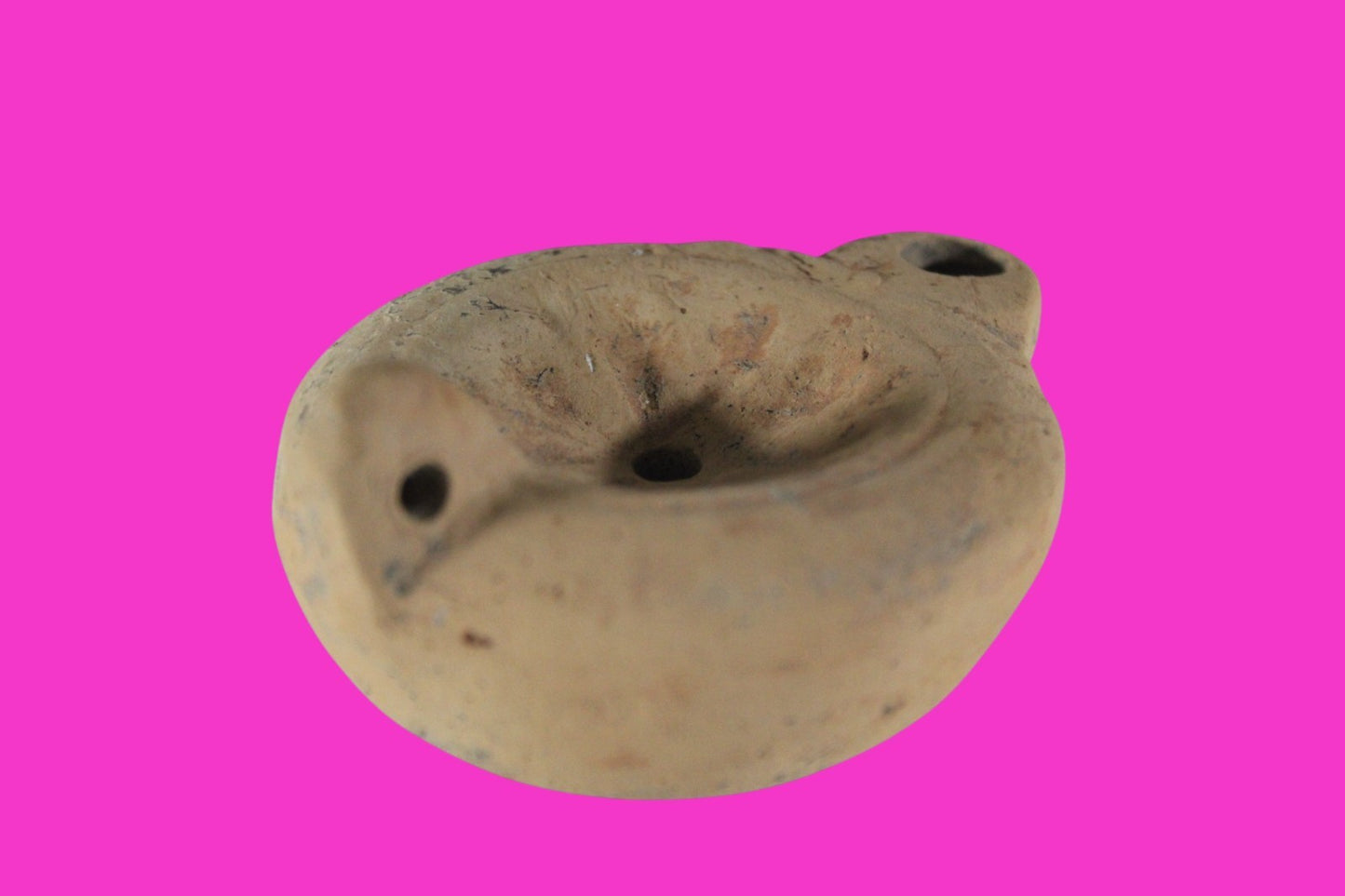 Ancient Holy Land Oil Lamp Artifact Land of Jesus Christ 100 BC-200 AD COA J149