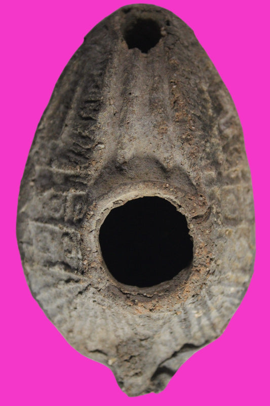 Oil Lamp Holy Land Ancient Artifact Jesus Christ Home Israel 300-600 AD COA 90