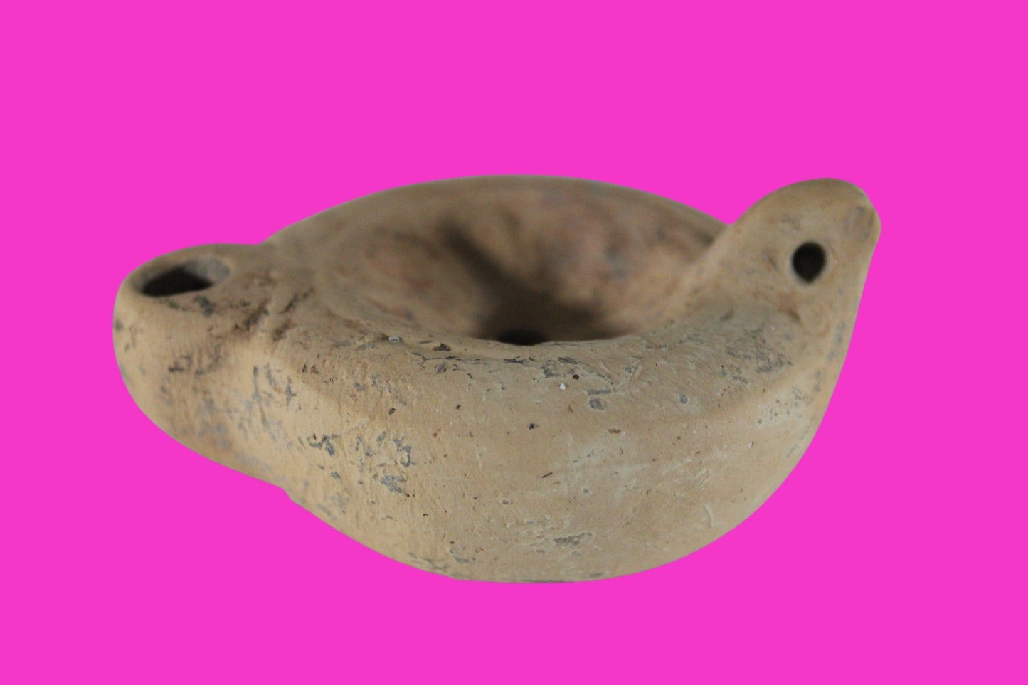 Ancient Holy Land Oil Lamp Artifact Land of Jesus Christ 100 BC-200 AD COA J149