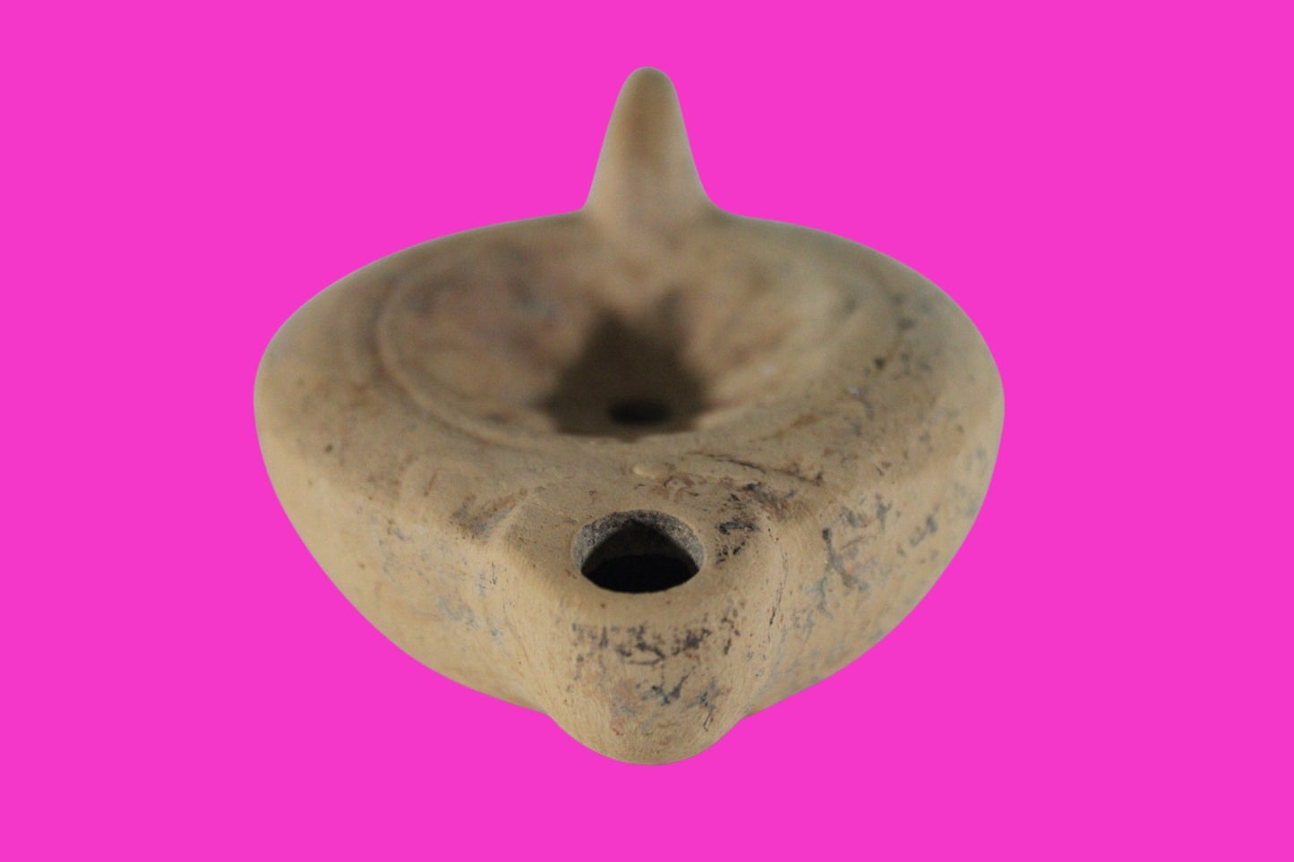 Ancient Holy Land Oil Lamp Artifact Land of Jesus Christ 100 BC-200 AD COA J149